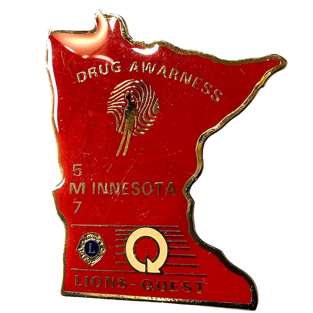 Vintage Lions Club International, Quest- Drug Awareness Lapel Pin, Minnesota 5M7